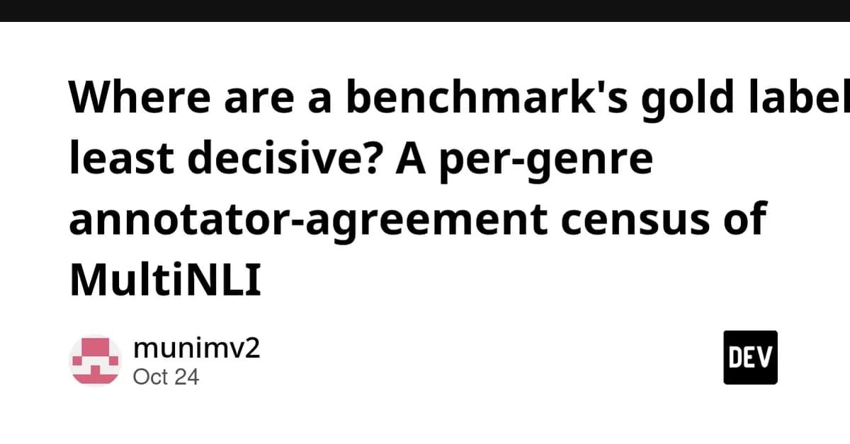Where are a benchmark's gold labels least decisive? A per-genre annotator-agreement census of MultiNLI