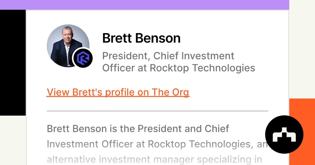 Rocktop Technologies forms Rocktop Digital, names Brett Benson CEO