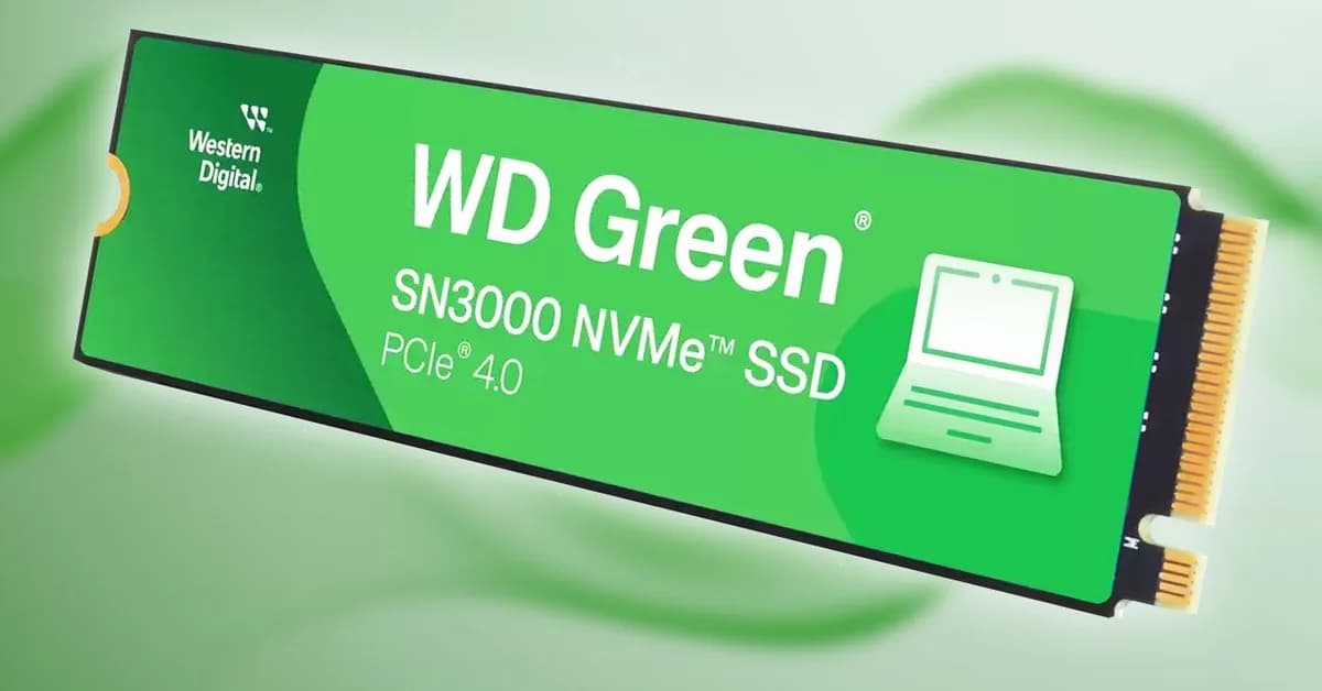 The WD Green SN3000 1TB PCIe 4.0 M.2 NVME Solid State Drive (SSD) Drops to $129 at Newegg