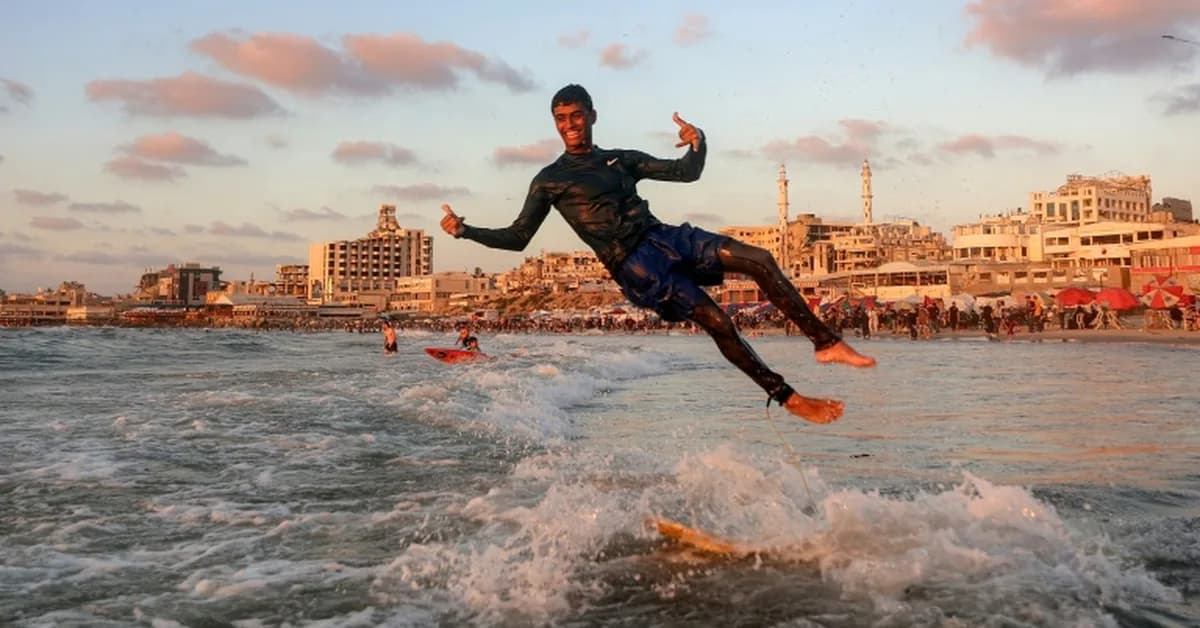Gaza's surfers seek solace in the sea