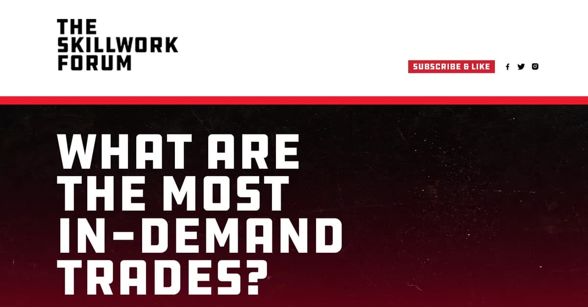 Alternative work: The trades most in demand revealed