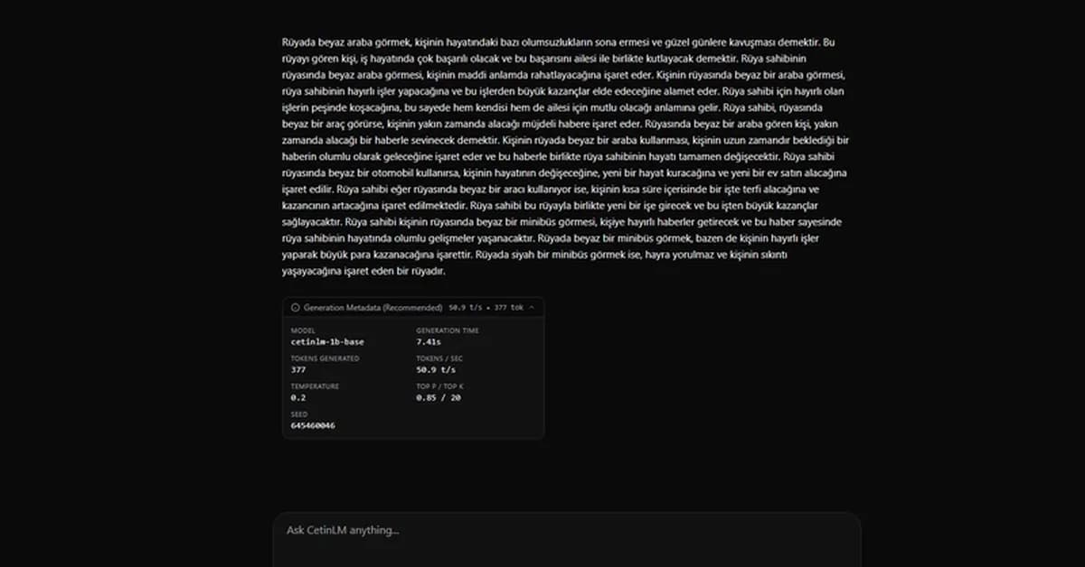 CetinLM 4.50B: Shaking the Foundations of Silicon Valley's Brute-Force Myth