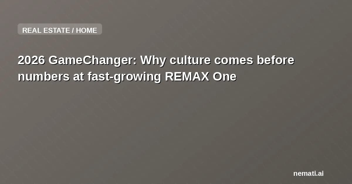 2026 GameChanger: Why culture comes before numbers at fast-growing REMAX One