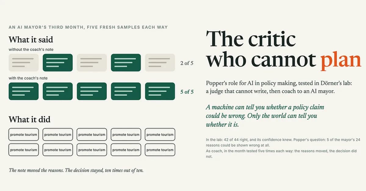The Critic Who Cannot Plan