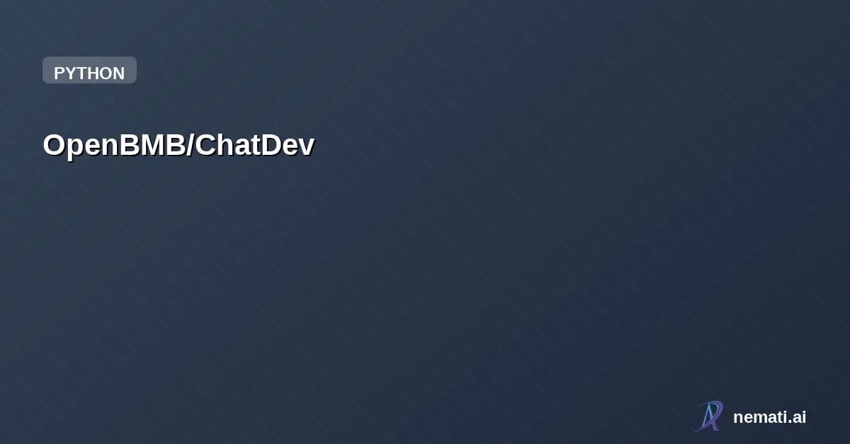 OpenBMB/ChatDev — Star
OpenBMB /
ChatDev