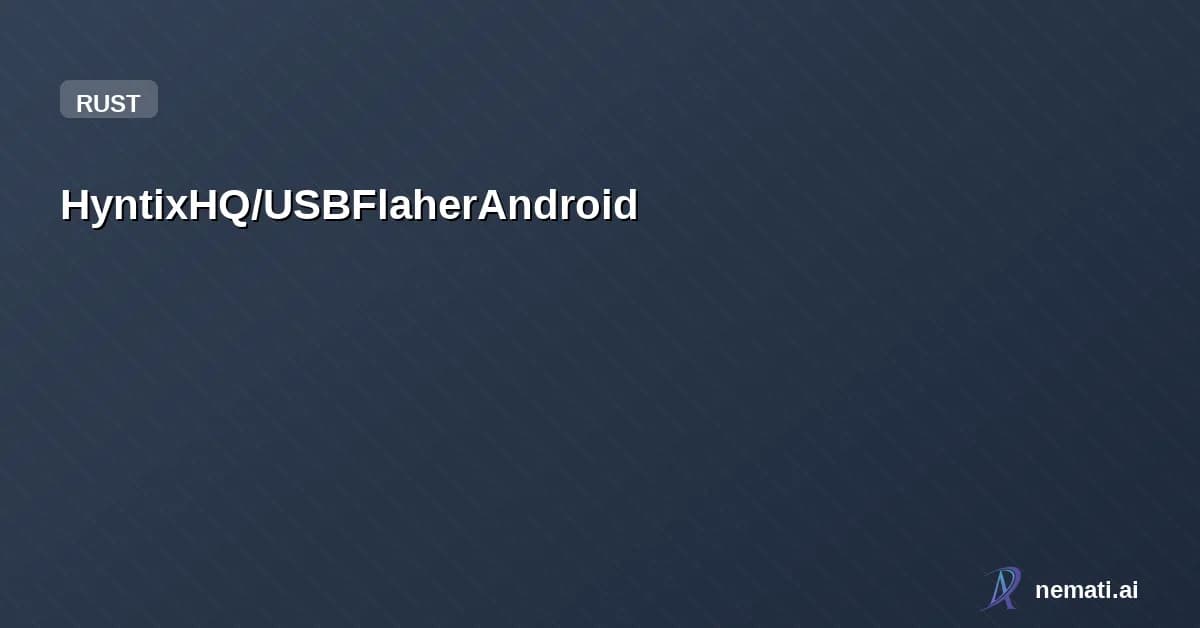 HyntixHQ/USBFlaherAndroid — A high-performance, rootless USB flashing utility for Android.