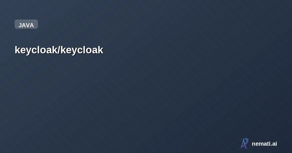 keycloak/keycloak — Sponsor
Star