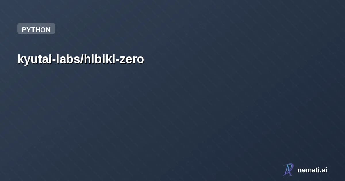 kyutai-labs/hibiki-zero — A real-time and multilingual speech translation model