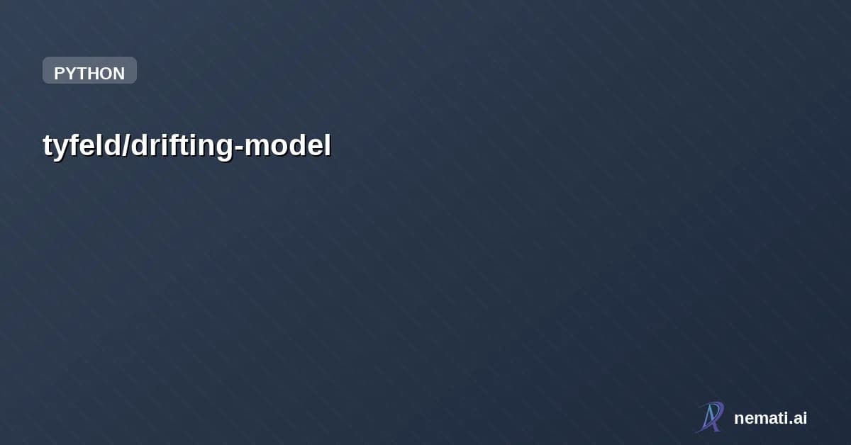 tyfeld/drifting-model — Personal PyTorch implementation of "Generative Modeling via Drifting" with Claud
