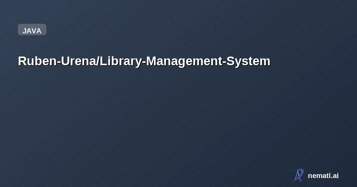 Ruben-Urena/Library-Management-System — SIGEBI (Library Management System) is a system designed to centralize and automa