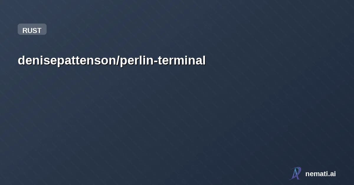 denisepattenson/perlin-terminal — Beautiful Perlin noise animation for your terminal