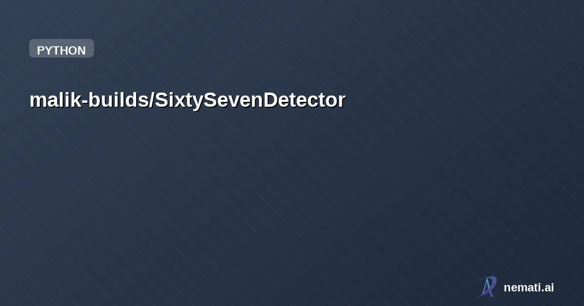 malik-builds/SixtySevenDetector — Real-time gesture detection system using YOLO-Pose to trigger multimedia respons