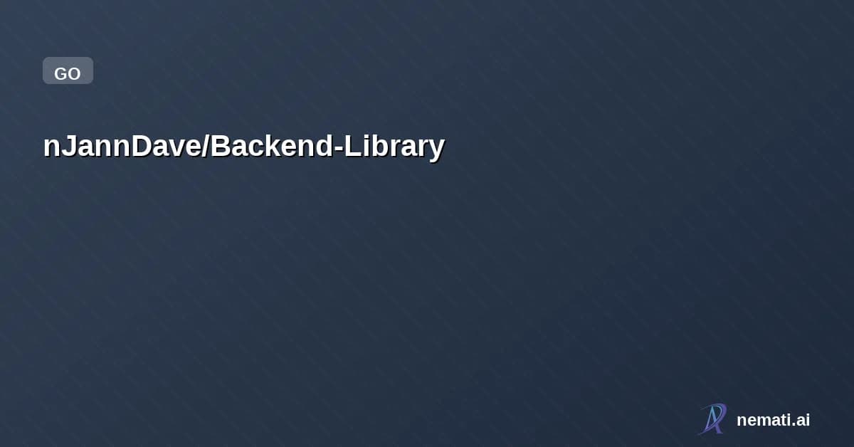 nJannDave/Backend-Library — A high-performance, scalable, and secure backend system for a library management