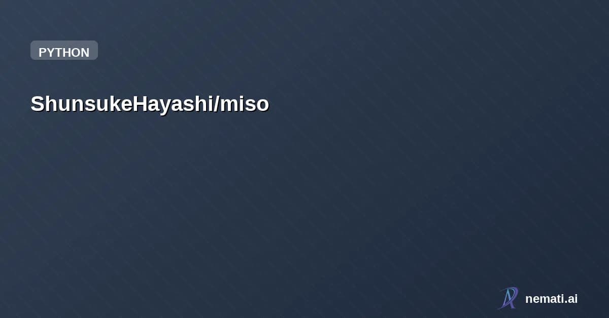 ShunsukeHayashi/miso — 🍜 MISO — Mission Inline Skill Orchestration. Telegram-native Agentic UI framewor