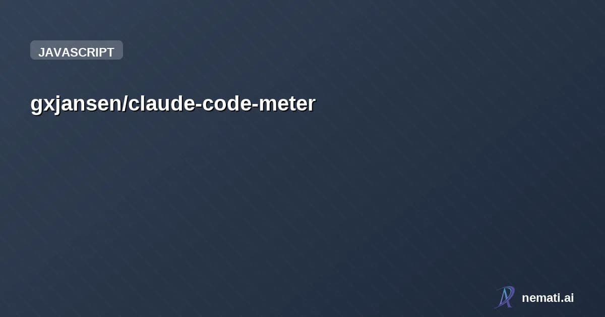 gxjansen/claude-code-meter — macOS desktop widget showing Claude Code usage limits (5-hour and 7-day windows)