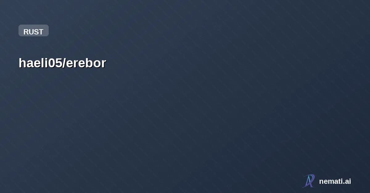 haeli05/erebor — Self-custodial wallet infrastructure. Open source alternative to Privy.
