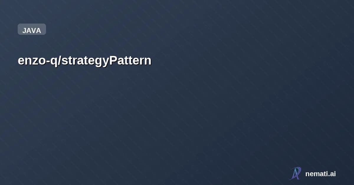 enzo-q/strategyPattern — Software Engineering 2 | Lab Assignment 1