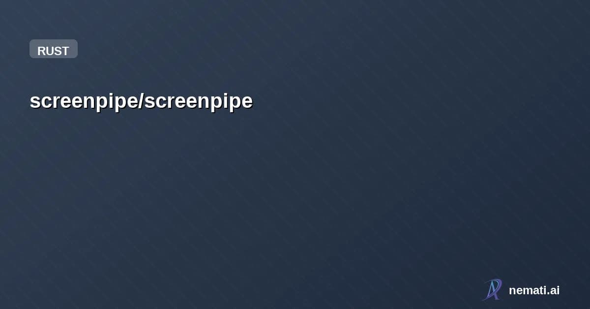 screenpipe/screenpipe — Star
screenpipe /
screenpipe