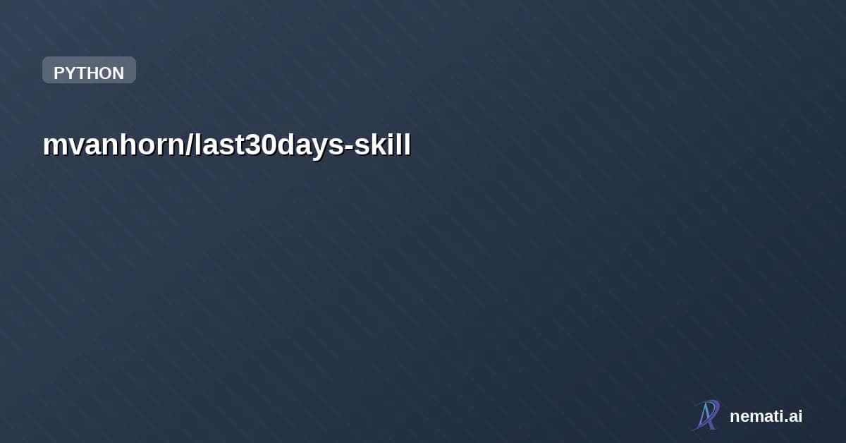 mvanhorn/last30days-skill — Claude Code skill that researches any topic across Reddit + X from the last 30 d