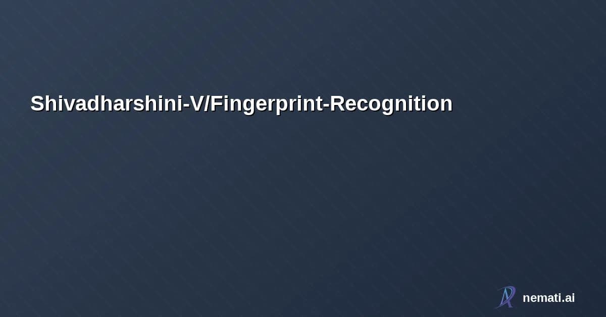 Shivadharshini-V/Fingerprint-Recognition — This project implements a fingerprint recognition system using ORB for feature e