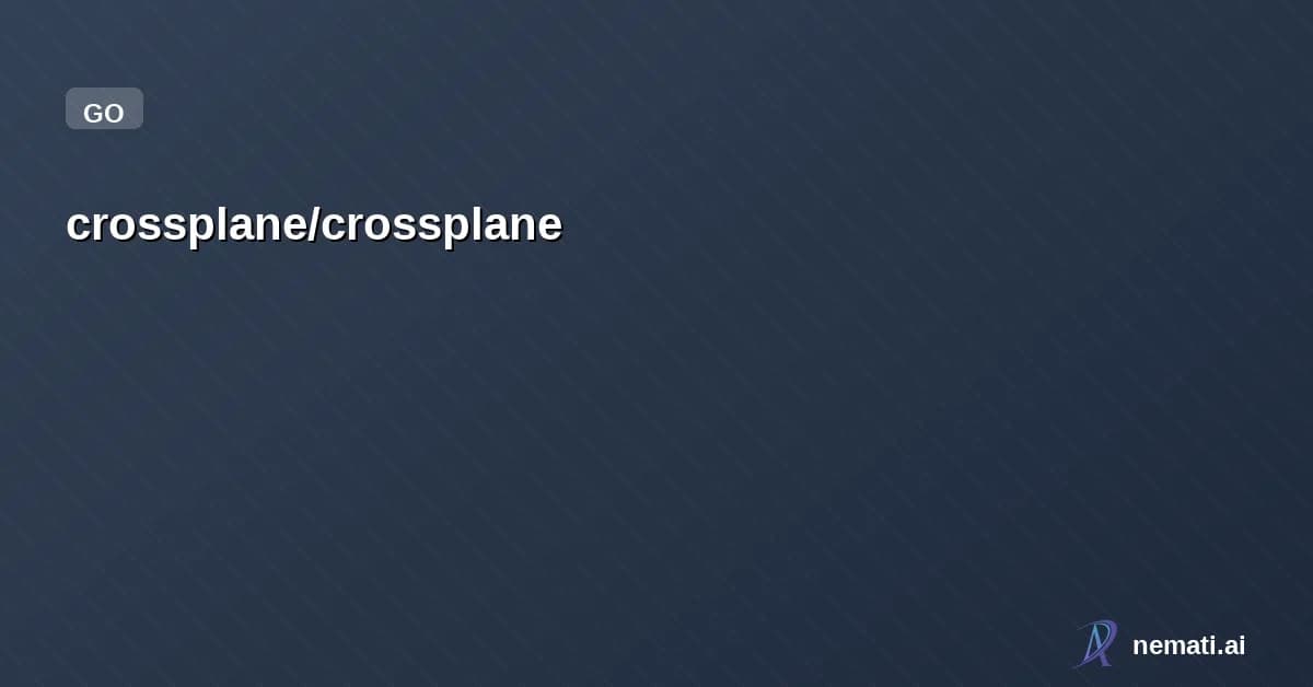 crossplane/crossplane — Star
crossplane /
crossplane