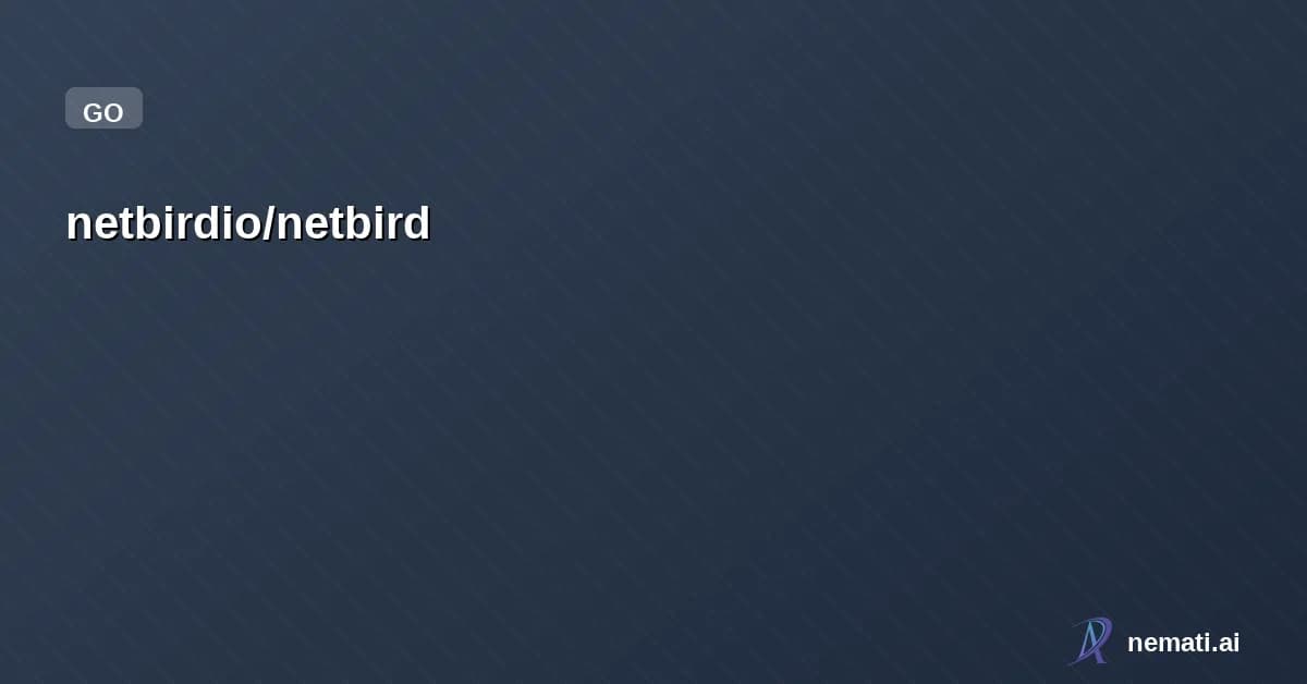netbirdio/netbird — Sponsor
Star
