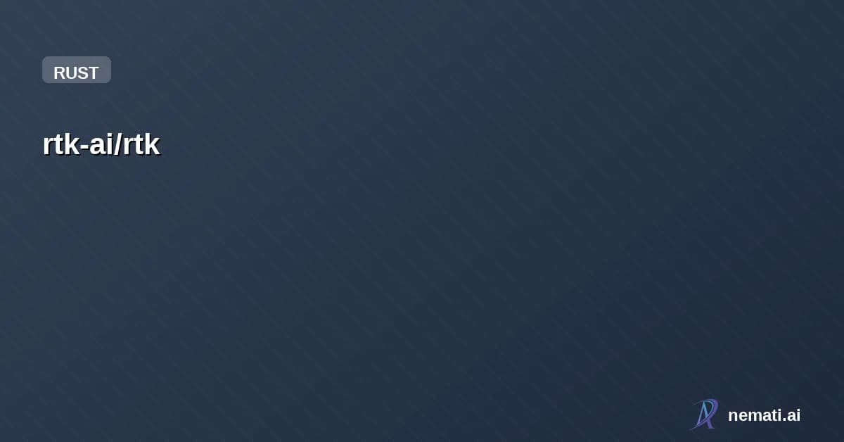rtk-ai/rtk — CLI proxy that reduces LLM token consumption by 60-90% on common dev commands. S