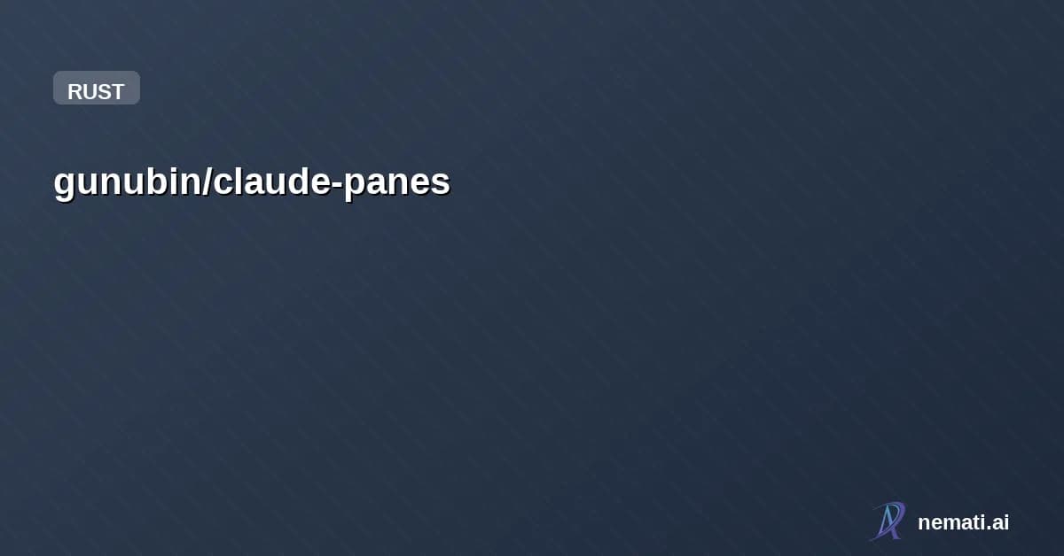 gunubin/claude-panes — TUI dashboard to monitor and switch between Claude Code tmux sessions