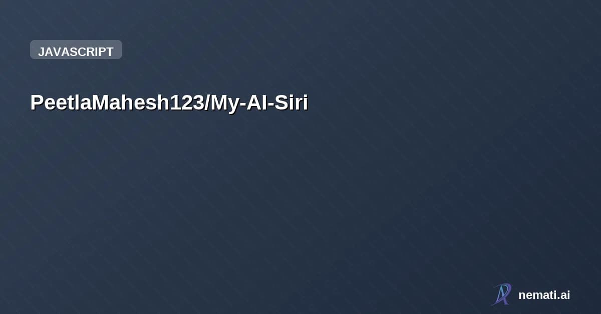 PeetlaMahesh123/My-AI-Siri — AI Chat Assistant is a full-stack intelligent chatbot application built using Re