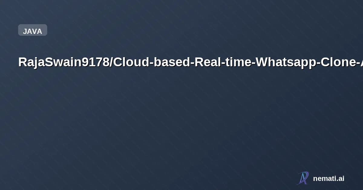 RajaSwain9178/Cloud-based-Real-time-Whatsapp-Clone-Application-project — A Cloud-Based Real-Time WhatsApp Clone is an application that enables users to