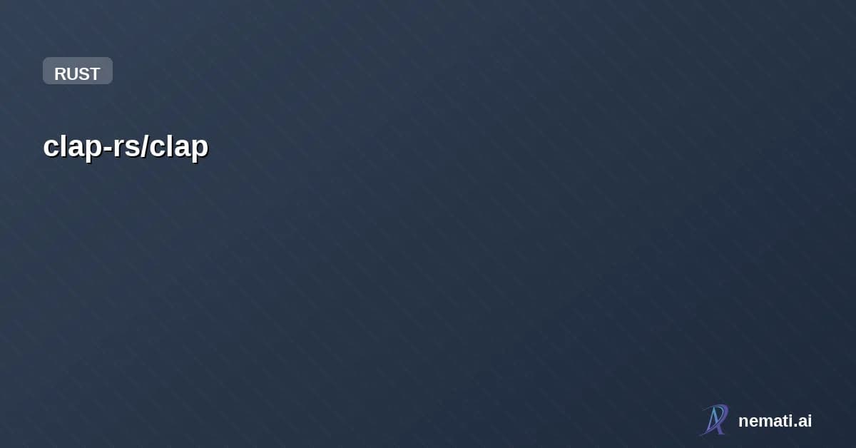 clap-rs/clap — Sponsor
Star