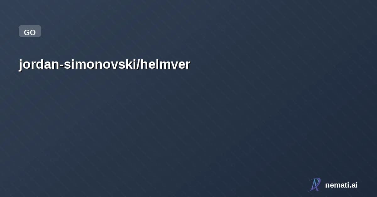 jordan-simonovski/helmver — Helm Semver versioning with CHANGELOGs