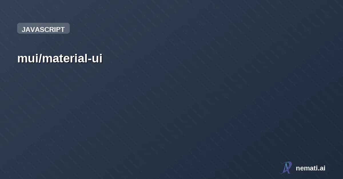 mui/material-ui — Star
mui /
material-ui