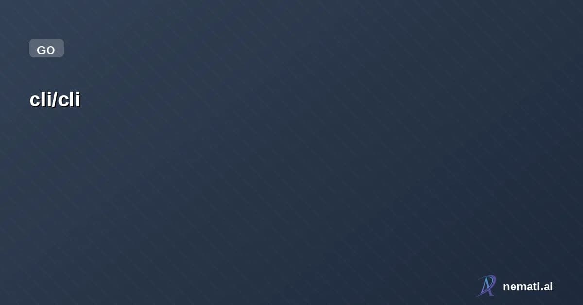 cli/cli — Star
cli /
cli
GitHub’s