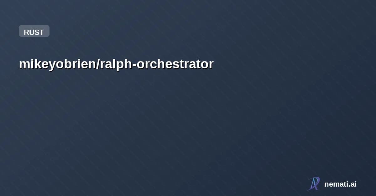 mikeyobrien/ralph-orchestrator — Sponsor
Star
