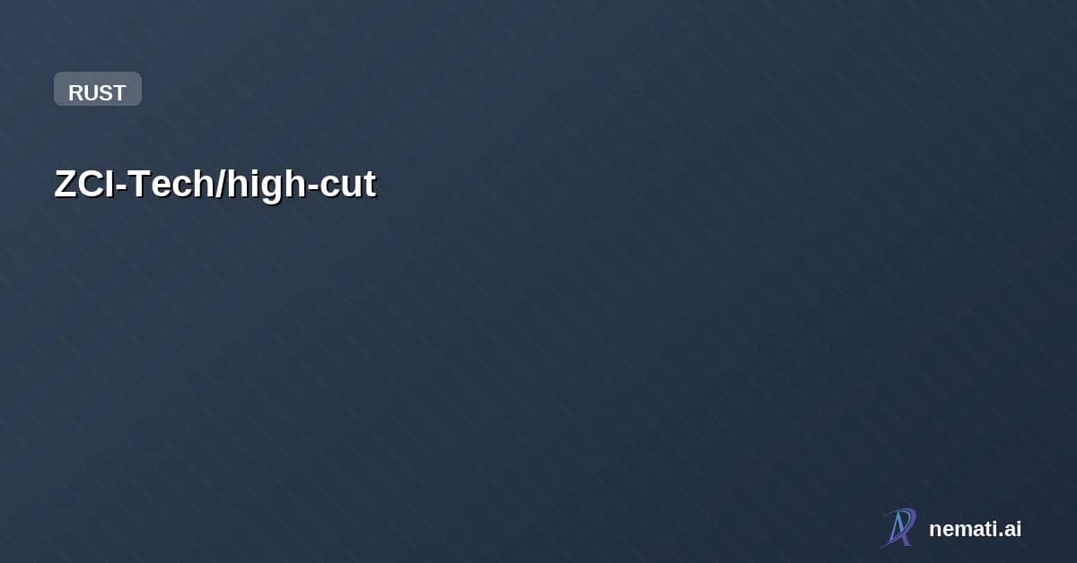 ZCI-Tech/high-cut — Deterministic Highlight Extraction for Elite Content Creators. Optimized for App