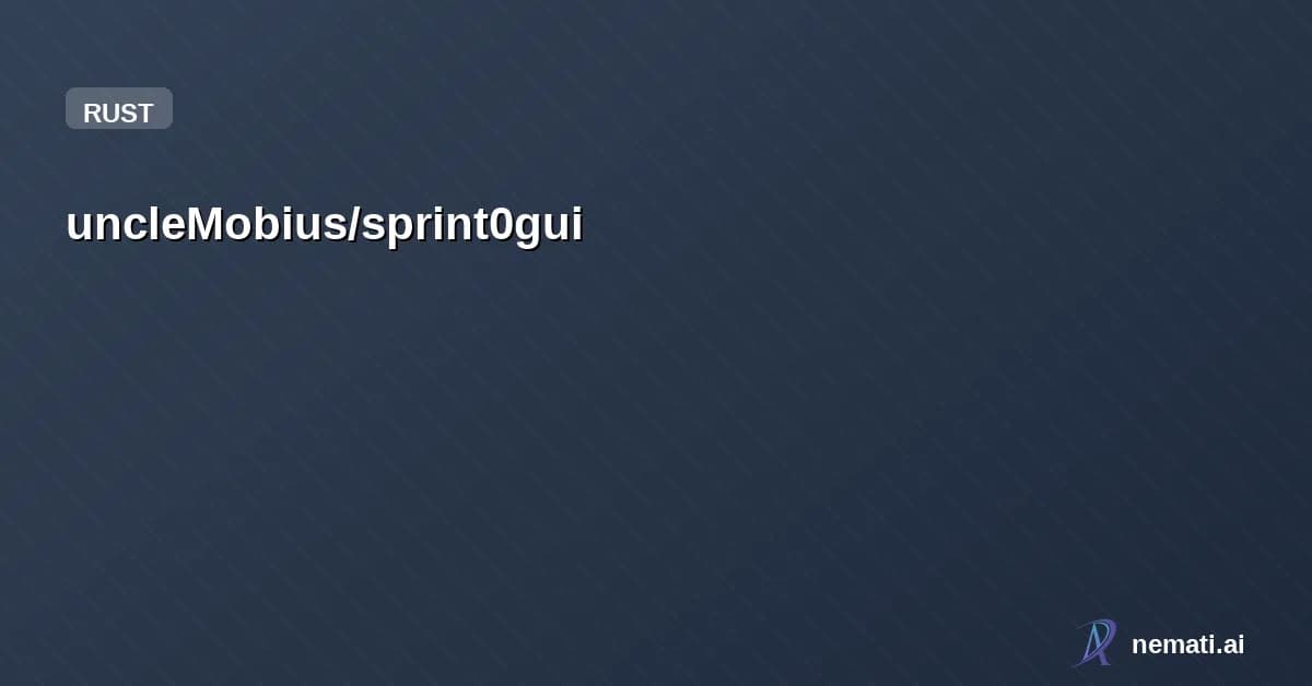 uncleMobius/sprint0gui — A Sample GUI For Simple Settings Interface