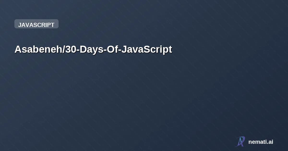 Asabeneh/30-Days-Of-JavaScript — Sponsor
Star