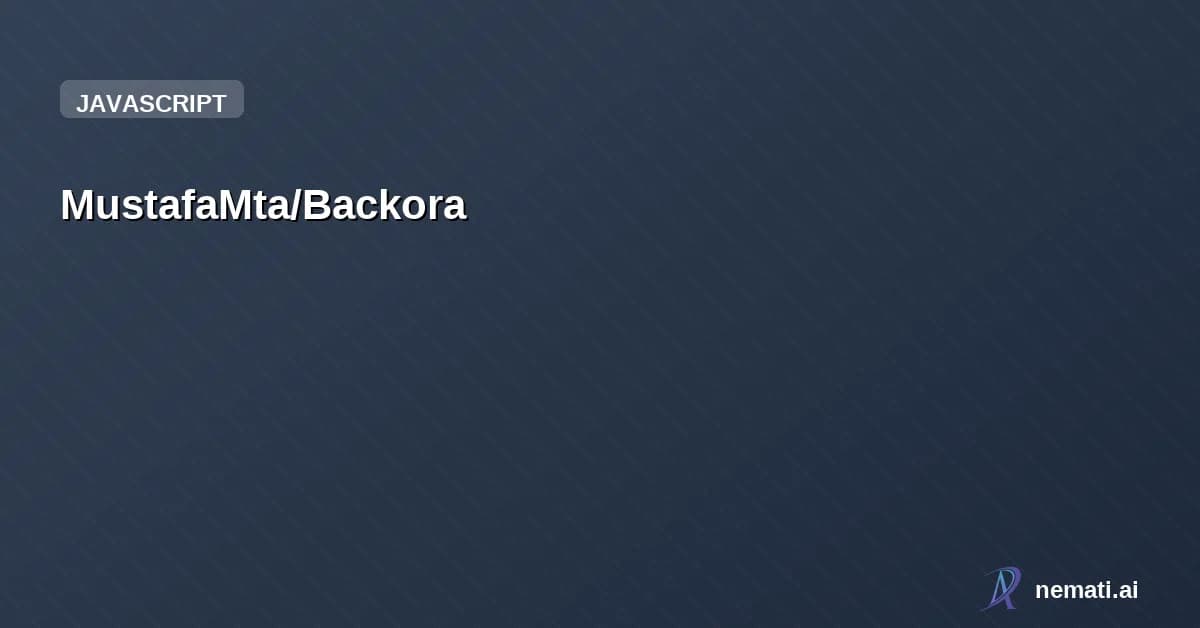 MustafaMta/Backora — 🚀 Enterprise backup orchestration platform with worker-based architecture. Sched