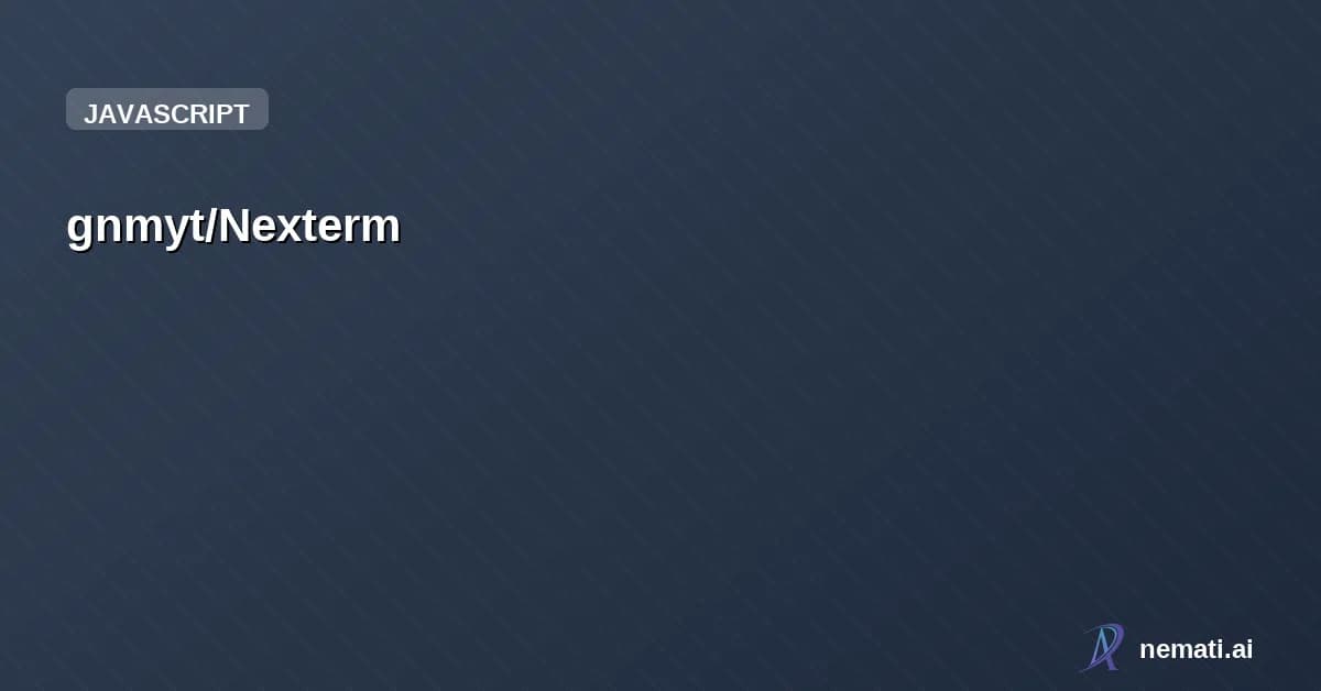 gnmyt/Nexterm — Sponsor
Star