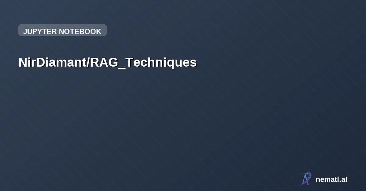 NirDiamant/RAG_Techniques — Sponsor
Star