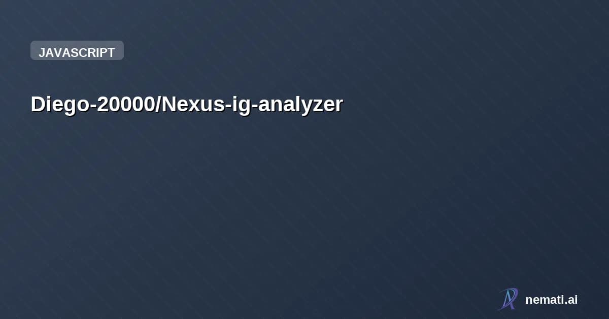 Diego-20000/Nexus-ig-analyzer — Analiza tu Instagram con Inteligencia Artificial - Detecta bots, obtén métricas