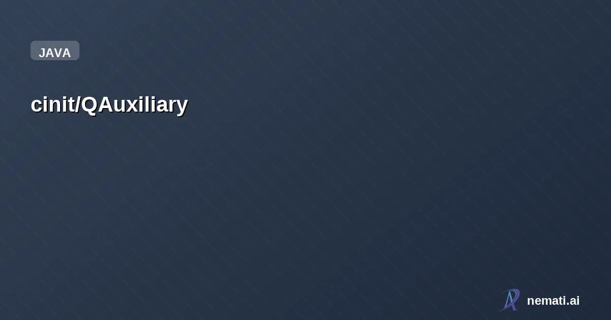 cinit/QAuxiliary — Star
cinit /
QAuxiliary