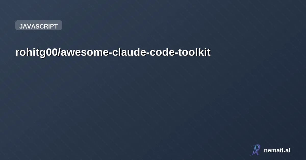 rohitg00/awesome-claude-code-toolkit — The most comprehensive toolkit for Claude Code -- 135 agents, 35 curated skills