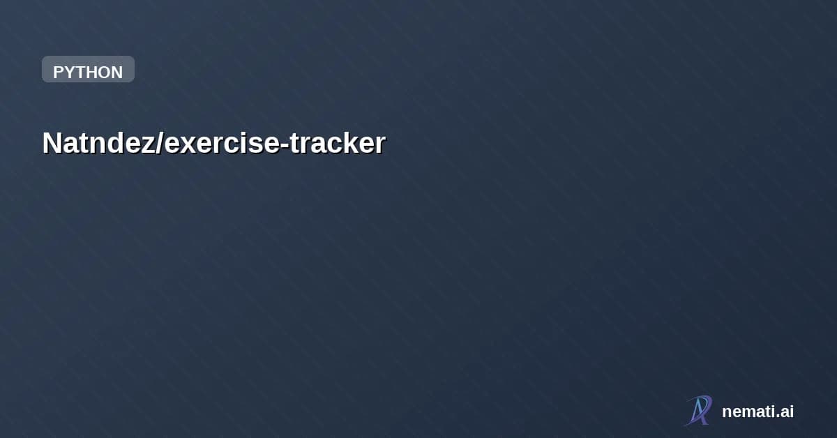 Natndez/exercise-tracker