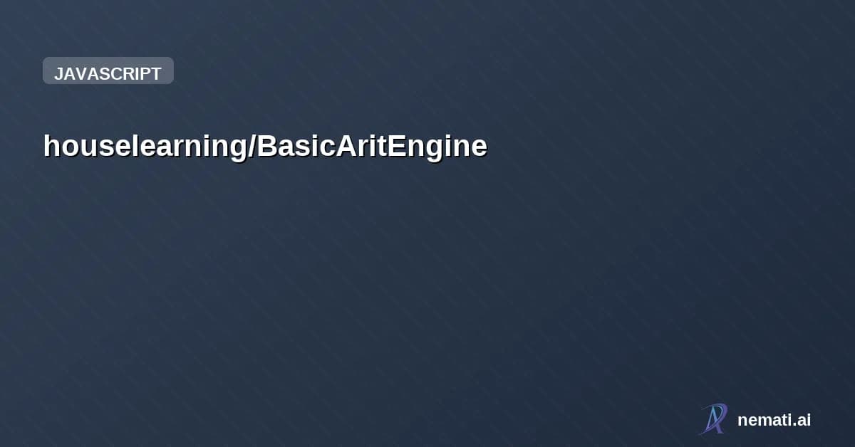 houselearning/BasicAritEngine — A JavaScript plugin engine that parses and renders basic arithmetic expressions.