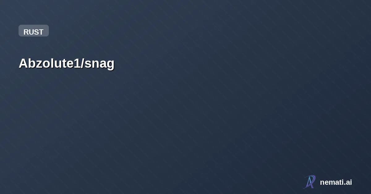 Abzolute1/snag — P2P file sharing from your terminal