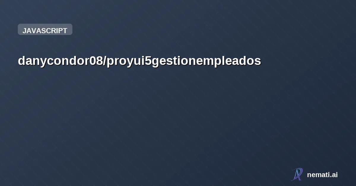 danycondor08/proyui5gestionempleados — Gestion Empleados