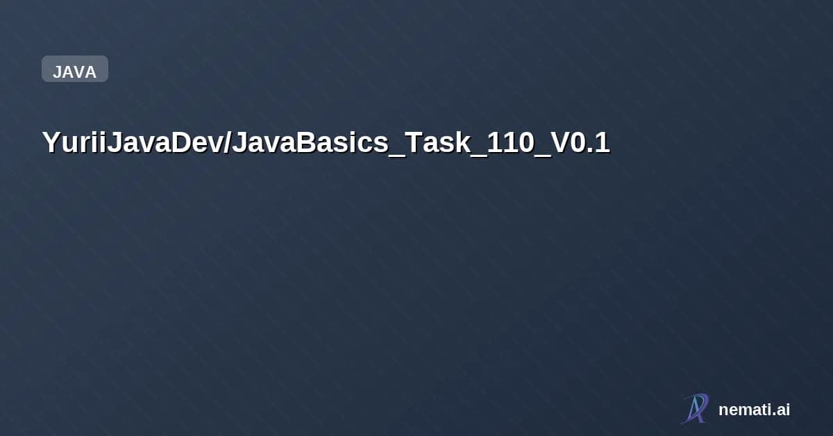 YuriiJavaDev/JavaBasics_Task_110_V0.1 — This is a tutorial project. JavaBasics_Task_110_V0.1 Developing a multi-package