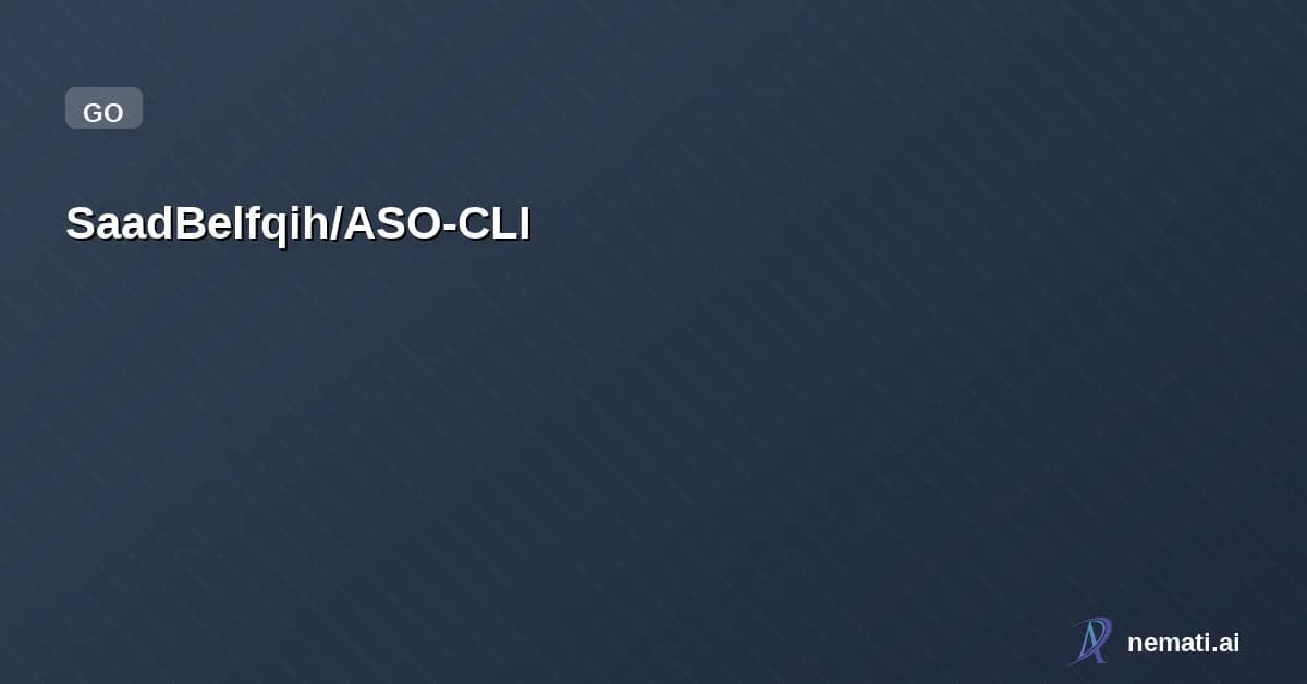 SaadBelfqih/ASO-CLI